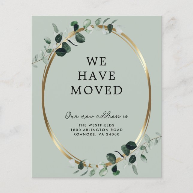 Lámina Invitación de nueva dirección de Eucalyptus Sage d (Anverso)