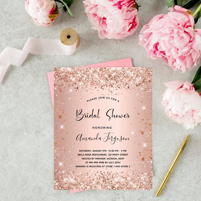 Lámina Invitación de oro a rosa Bridal Shower (Subido por el creador)