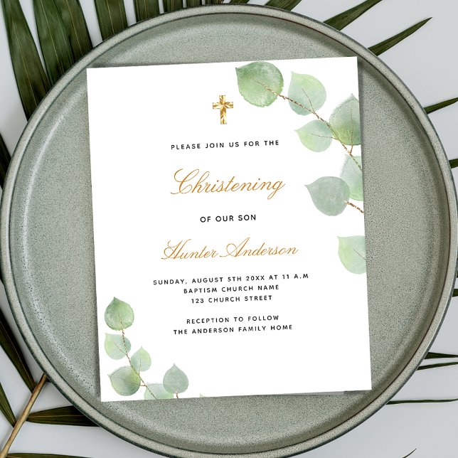 Lámina Invitación de oro al bautizo de presupuesto al euc (Subido por el creador)