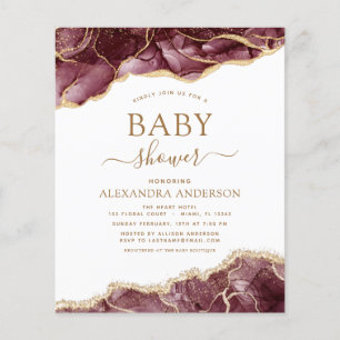 Lámina Invitación de oro de Baby Shower de Budget Agate B