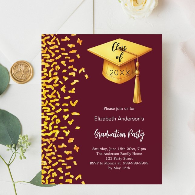 Lámina Invitación de oro en la fiesta de graduación (Subido por el creador)