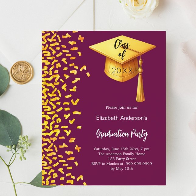 Lámina Invitación de oro en la fiesta de graduación (Subido por el creador)