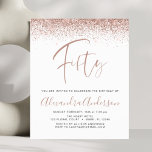 Lámina Invitación de oro Rosa Purpurina de cumpleaños de<br><div class="desc">Oro Rosa - Invitación a la fiesta de cumpleaños del Personalizado Rubor Rosado y Purpurina Negro de cualquier edad (50). Esta es la invitación perfecta (cincuenta) de diversión y de moda para el cumpleaños de una elegante y moderna fiesta de cumpleaños. Póngase en contacto con el diseñador para que coincida...</div>
