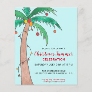 Lámina Invitación de palmera para fiesta de Navidad de ve
