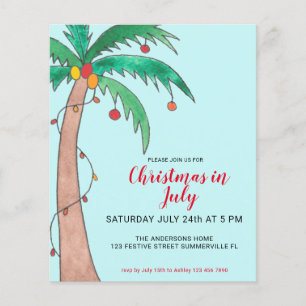 Lámina Invitación de palmera para fiesta de Navidad en ju