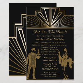 Lámina Invitación de pandillero chica de flapper