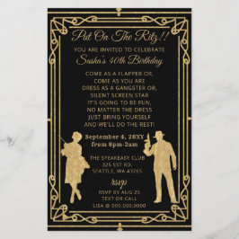 Lámina Invitación de pandillero chica de flapper