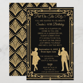 Lámina Invitación de pandillero chica de flapper