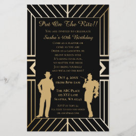 Lámina Invitación de pandillero chica de flapper