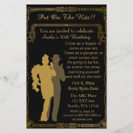 Lámina Invitación de pandillero chica de flapper