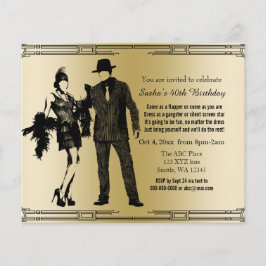 Lámina Invitación de pandillero chica de flapper
