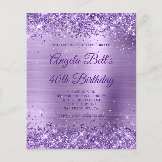 Lámina Invitación de papel de aluminio con brillo real mo (Anverso)