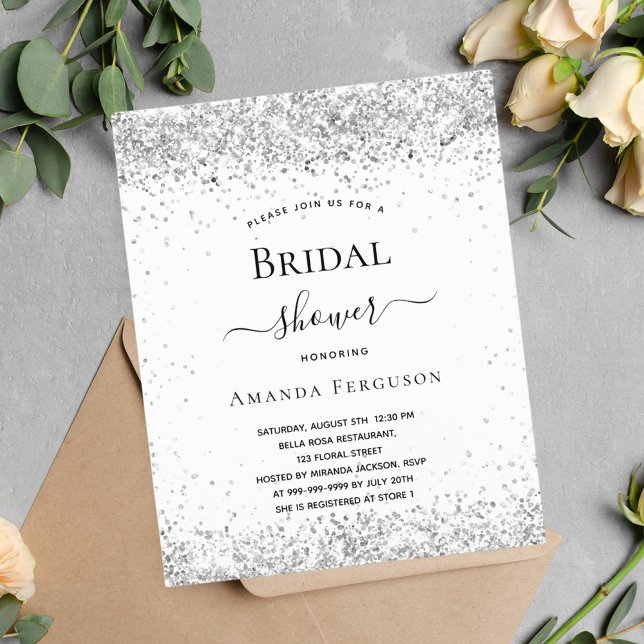 Lámina Invitación de plata blanca a la ducha de novia de  (Subido por el creador)