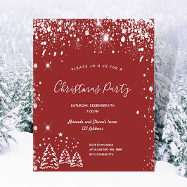 Lámina Invitación de plata roja para Navidades de presupu