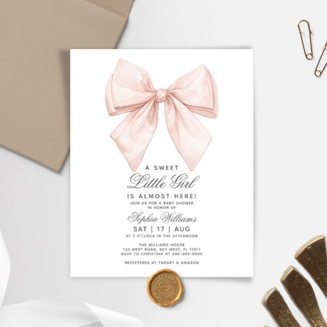 Lámina Invitación de Presupuesto Blanco para Baby Shower  (Subido por el creador)