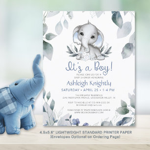 Lámina Invitación de presupuesto de acuarela de elefante 