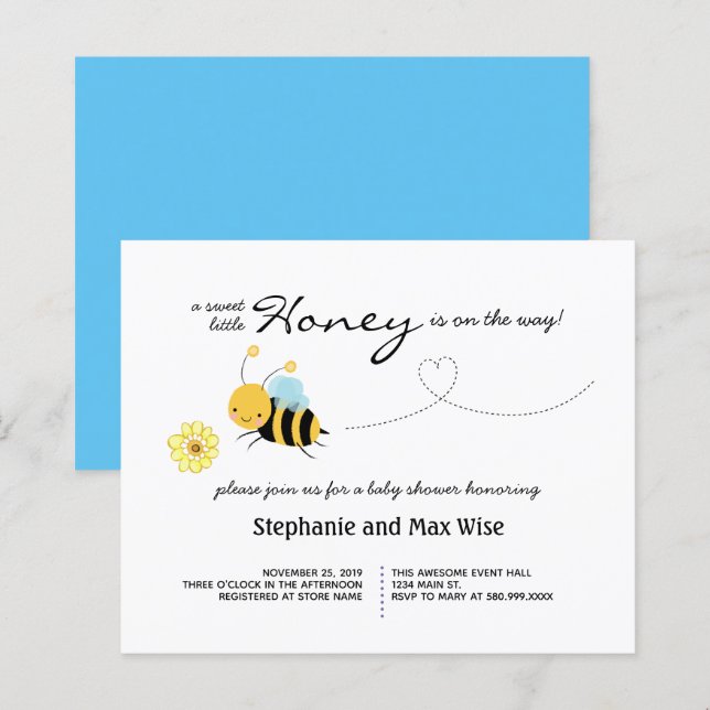 Lámina Invitación de presupuesto de Baby Shower de las pa (Anverso / Reverso)