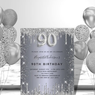 Lámina Invitación de presupuesto de cumpleaños 90 con bri