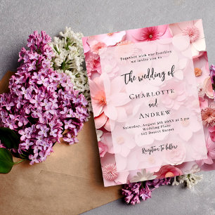 Lámina invitación de presupuesto de florines rosas de col