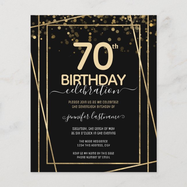 Lámina Invitación de presupuesto de la fiesta de cumpleañ (Anverso)