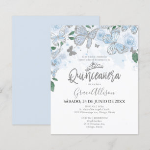 Lámina Invitación de Presupuesto de Mariposa de Quinceañe