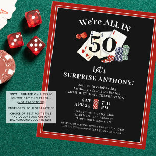 Lámina Invitación de presupuesto de sorpresas del Casino
