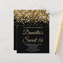 Lámina Invitación de Presupuesto Dorado Brillante Cumplea