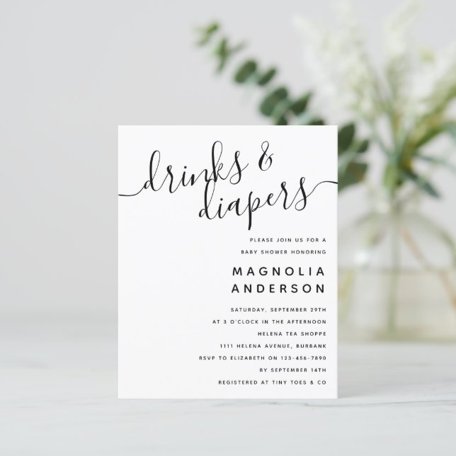 Lámina Invitación de Presupuesto Moderno para Baby Shower