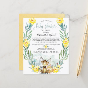 Lámina Invitación de presupuesto para baby shower de bosq