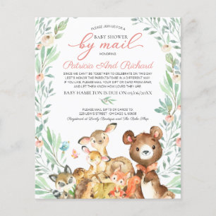 Lámina Invitación de presupuesto para baby shower de bosq