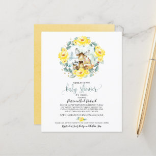 Lámina Invitación de presupuesto para baby shower de bosq