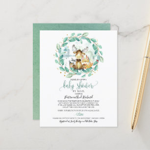 Lámina Invitación de presupuesto para baby shower de bosq
