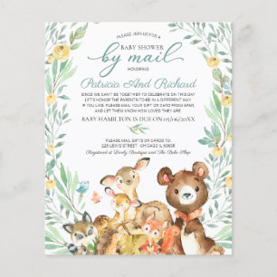 Lámina Invitación de presupuesto para baby shower de bosq