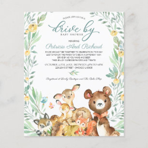 Lámina Invitación de presupuesto para baby shower en Wood