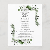 Invitación de presupuesto para celebrar 25 años de