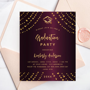 Lámina invitación de presupuesto para fiesta de graduació