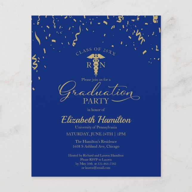 Lámina Invitación de presupuesto para la fiesta de gradua (Anverso)