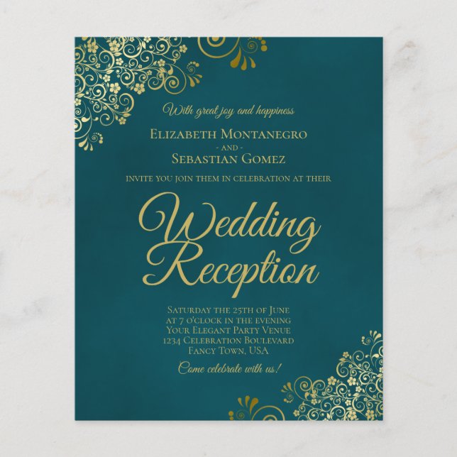 Lámina Invitación de presupuesto para recepción de boda e (Anverso)