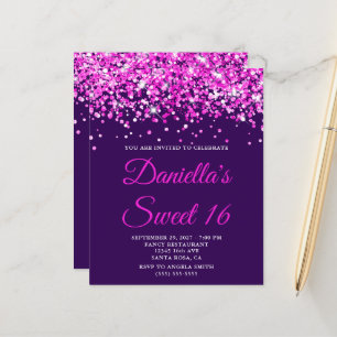 Lámina Invitación de Presupuesto Rosa Brillante Purpura p