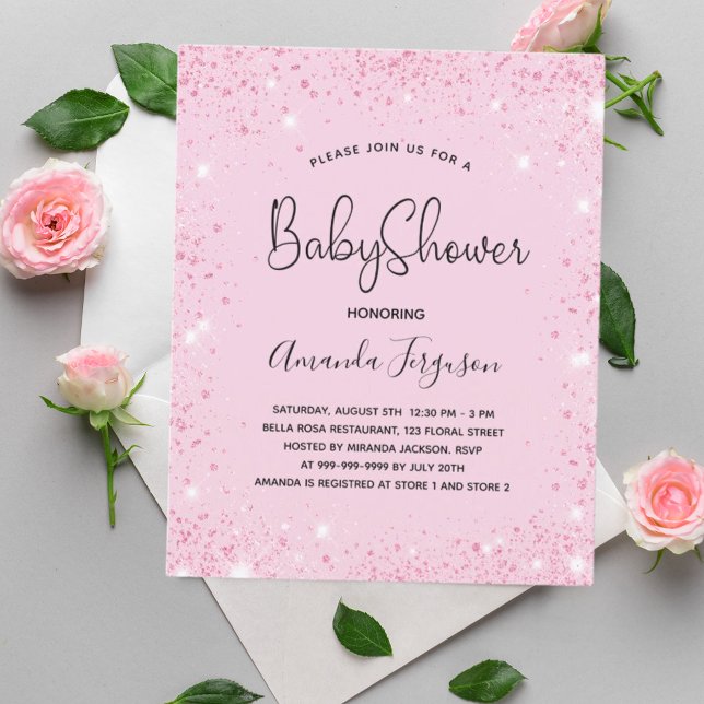 Lámina Invitación de presupuesto rosa para bebé de Baby S (Subido por el creador)