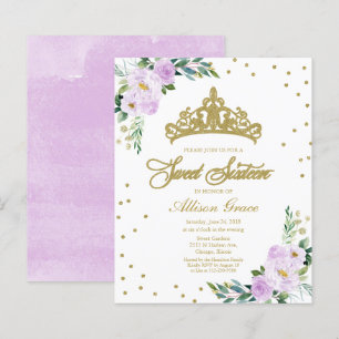 Lámina Invitación de Presupuesto Sweet 16 Tiara Floral La