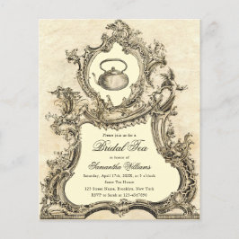 Lámina Invitación de presupuesto vintage de té de boda ro