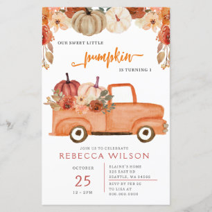 Lámina Invitación de primer cumpleaños a la pequeña calab