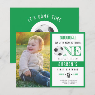 Lámina Invitación de primer cumpleaños de Budget Cute Soc