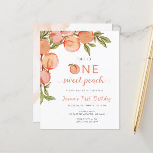 Lámina Invitación de primer cumpleaños de Budget One Swee