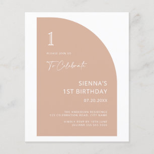 Lámina Invitación de primer cumpleaños de Rubor Rosado de