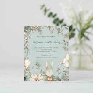 Lámina Invitación de primer cumpleaños del follaje de con