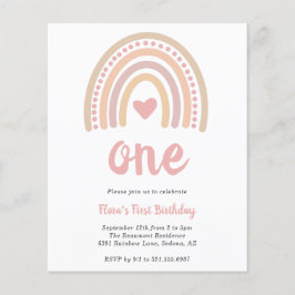 Lámina Invitación de primer cumpleaños del presupuesto de