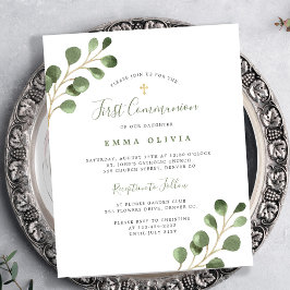 Lámina Invitación de Primera Comunión de eucalipto económ