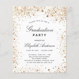 Lámina Invitación de purpurina de oro blanco para graduac